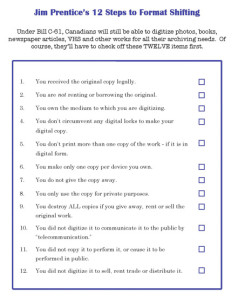 Format Shifting Provisions