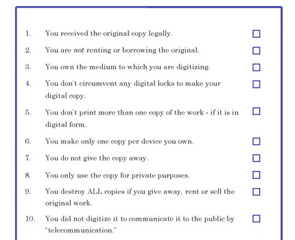 61 Reforms to C-61, Day 4: Format Shifting’s 12 Step Approval Process