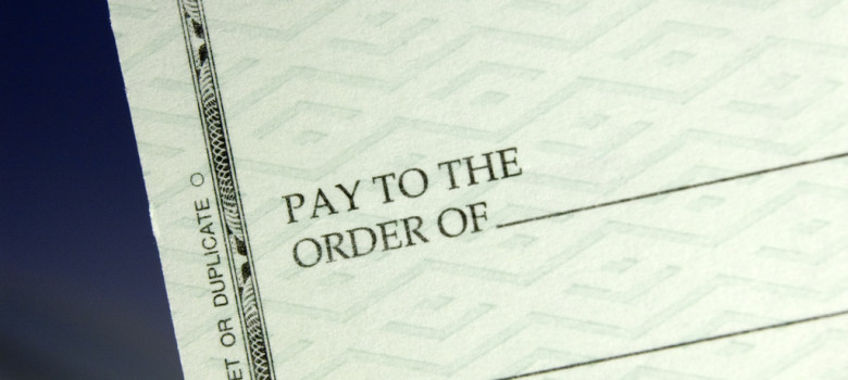 Pay to the order of... by Scott J. Waldron (CC BY 2.0) https://flic.kr/p/FtDtt