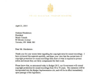 Harper Letter to Music Canada on Budget Day Confirms Copyright Extension the Product of Industry Lobbying