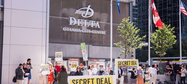TPP rally. Ottawa, Canada, June 10 2014 by SumOfUs (CC BY 2.0) https://flic.kr/p/oo3n2U