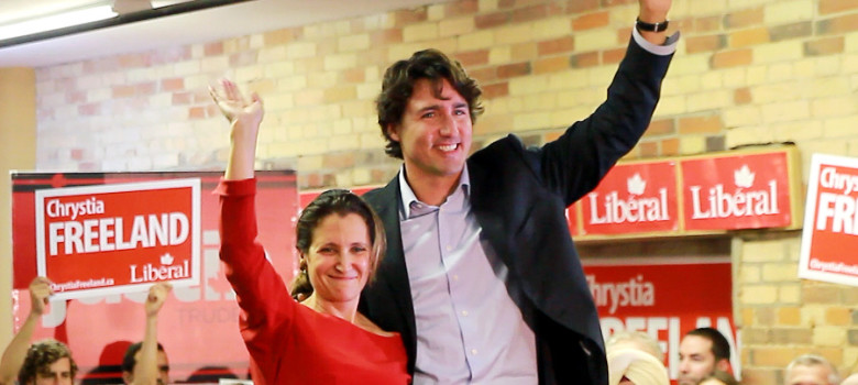 Chrystia Freeland and Justin Trudeau by Joseph Morris (CC BY-ND 2.0) https://flic.kr/p/gkZzcN