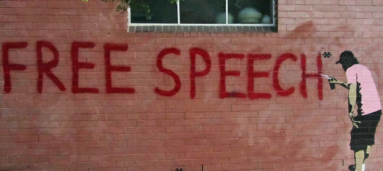 "FREE SPEECH*" by Newtown grafitti (CC BY 2.0) https://flic.kr/p/atCVZq