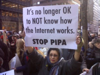 SOPA/PIPA Protest in NYC Yesterday by Andrew Dallos (CC BY-NC-ND 2.0) https://flic.kr/p/bfjN8c