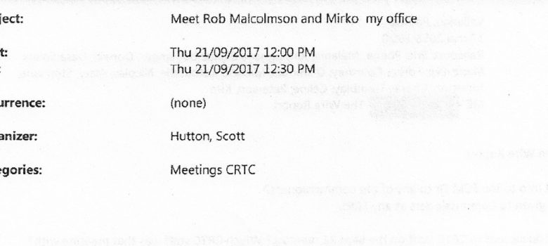 Hutton meeting, obtained under ATIP