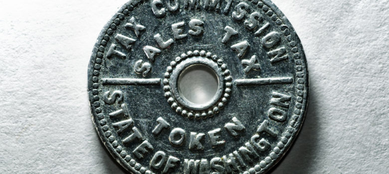 State of Washington Tax Commission Sales Tax Token by Curtis Perry (CC BY-NC-SA 2.0) https://flic.kr/p/dHn6my