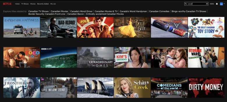 Netflix Canada Search