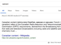 Google Cancon search result screenshot