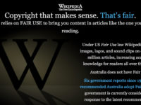 Screenshot from Wikipedia’s #FairCopyrightOz campaign, CC BY-SA 3.0 https://creativecommons.org/2017/05/23/wikipedia-says-time-fair-use-australia/