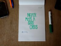 #closetlefty No.1, Nov 2, 2011: "Never Miss A Good Crisis" by Anna Lena Schiller (CC BY-NC-ND 2.0) https://flic.kr/p/aBitkE