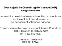 Budget 2019 copyright page, https://budget.gc.ca/2019/docs/plan/budget-2019-en.pdf