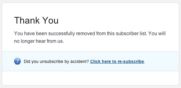 E-mail unsubscribe design pattern by Per Axbom https://flic.kr/p/9fNk5f (CC BY-SA 2.0)