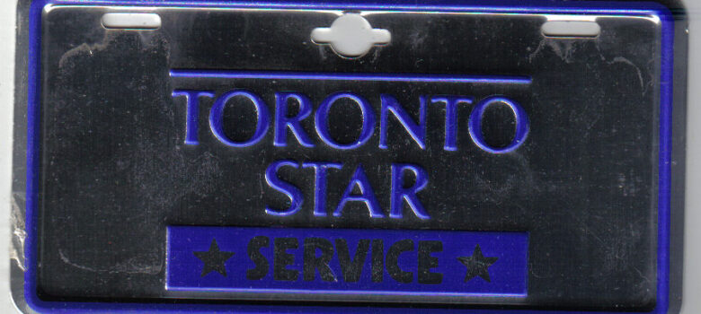 TORONTO, ONTARIO 1960'S TORONTO STAR NEWSPAPER DELIVERY BICYCLE plate by Jerry "Woody" https://flic.kr/p/5uYXR1 (CC BY-SA 2.0)