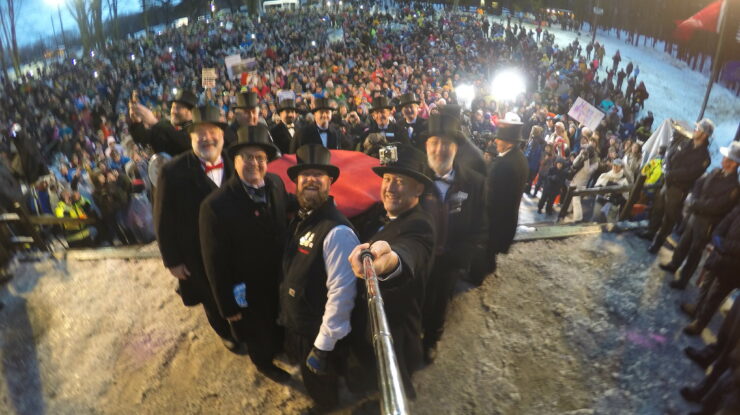 Groundhog Day Selfie with Punxsutawney Phil 2015 by Anthony Quintano (CC BY 2.0) https://flic.kr/p/r2EuJg