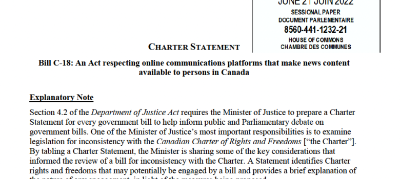 Bill C-18: An Act respecting online communications platforms that make news  content available to persons in Canada