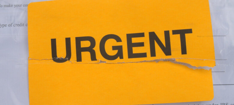 Urgent by Judith E. Bell https://flic.kr/p/o1mt5Q (CC BY-SA 2.0)