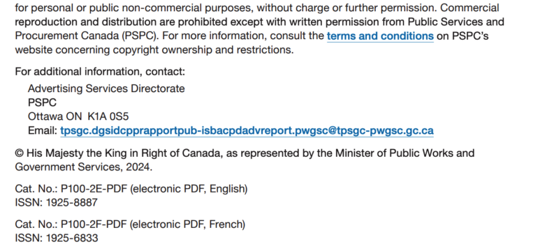 Screenshot of 21st ANNUAL REPORT ON GOVERNMENT OF CANADA ADVERTISING ACTIVITIES 2022 to 2023, https://www.canada.ca/content/dam/pspc-spac/documents/rapports-reports/2022-2023/adv-pub-2022-2023-eng.pdf