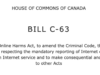 Bill C-63 screenshot, https://www.parl.ca/DocumentViewer/en/44-1/bill/C-63/first-reading