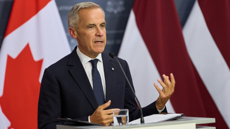 26.08.2025. Ministru prezidente Evika Siliņa tiekas ar Kanādas premjerministru Marku Kārniju (Mark Carney) by Valsts kanceleja/State Chancellery, Foto: Gatis Rozenfelds, https://flic.kr/p/2rpLaSB CC BY-NC-ND 4.0