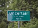Roadsign for the colorfully named hamlet of Uncertain, in a swampy piece of Harrison County in East Texas by Carol M. Highsmith, Public domain, via Wikimedia Commons