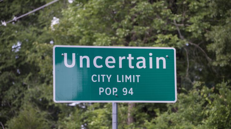 Roadsign for the colorfully named hamlet of Uncertain, in a swampy piece of Harrison County in East Texas by Carol M. Highsmith, Public domain, via Wikimedia Commons