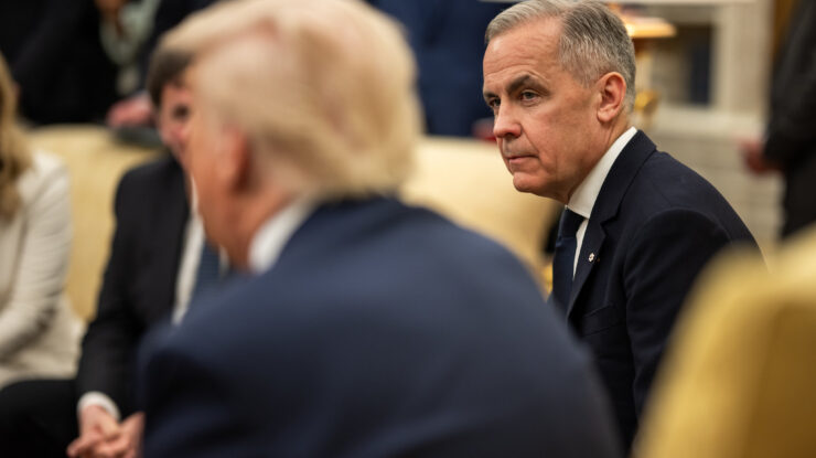 President Donald Trump meets with Canadian Prime Minister Mark Carney, Tuesday, May 6, 2025, in the Oval Office. (Official White House Photo by Daniel Torok) Public Domain https://flic.kr/p/2r35J7P