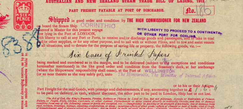 Bill of Lading by Archives New Zealand https://flic.kr/p/2jmDi7X CC BY 2.0